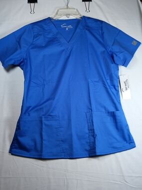 Butter Soft Stretch V-Neck Scrub Top - Royal Blue. NWT